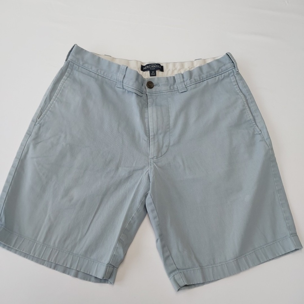 J. Crew Mercantile Men Adults Blue Chino Flat Front Flex Casual Preppy Shorts 31